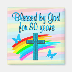BLUE CROSS 80TH BIRTHTAY BLESSINGS MAGNET