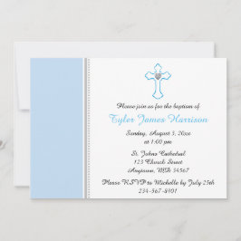 Blue Cross Baby Baptisse / Christening Einladung