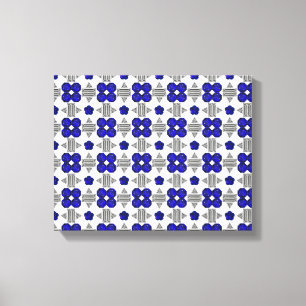 Blue Cross Motif Leinwanddruck