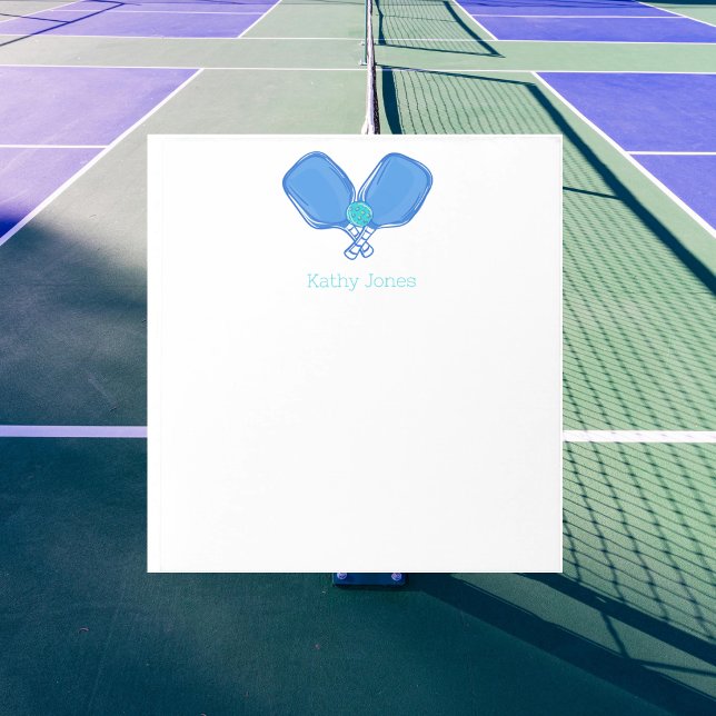 Blue Crossed Pickleball Paddle & Ball Custom Notizblock (Von Creator hochgeladen)