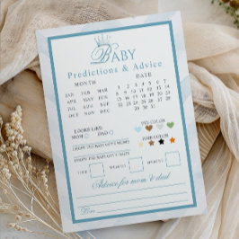 Blue Crown Baby Predictions & Advice Card