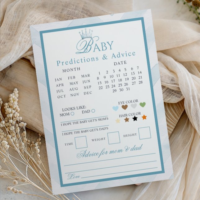 Blue Crown Baby Predictions & Advice Card (Von Creator hochgeladen)