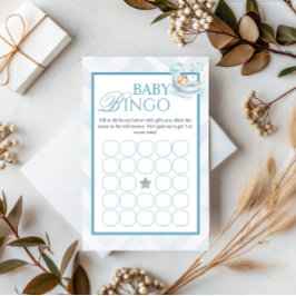 Blue Crown Baby Shower Bingo Game Card