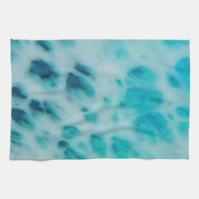 Blue Crush - Abstrakte Küstenkunst  Geschirrtuch (Horizontal)