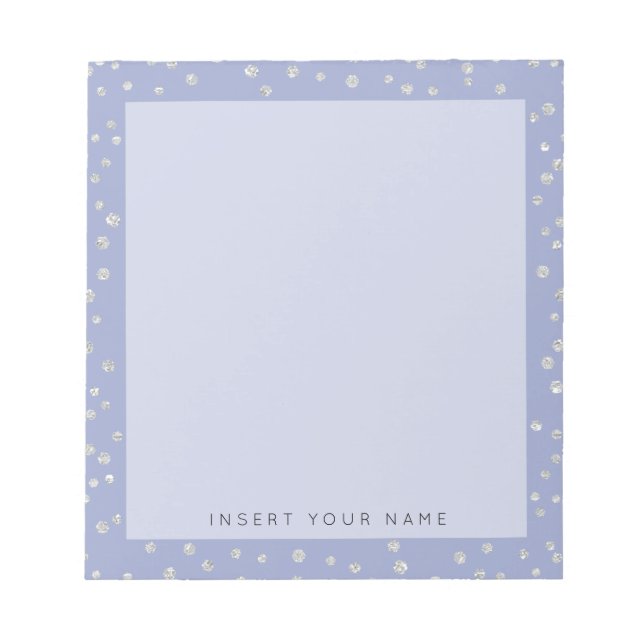 Blue Crystal Confetti Notepad 5.5" x 6" Notizblock (Vorderseite)