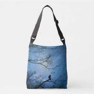 Blue Crystal Crow Tragetaschen Mit Langen Trägern