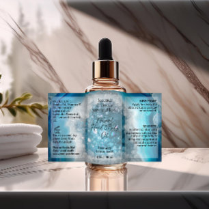 Blue Crystal Flasche Label 4oz Oil Dropper Produkt Rechteckiger Aufkleber