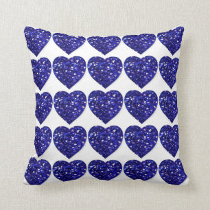 Blue Crystal Hearts Sapphire Jubiläum Pillow Kissen