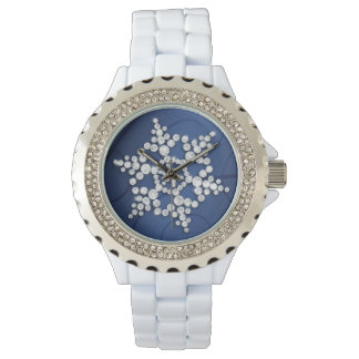 Blue Crystal Snowflake Winter Watch Armbanduhr
