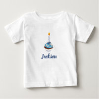Blue Cupcake mit Birthday Candle und Name
