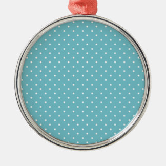 Blue-Curacao und White-Polka-Dots Ornament Aus Metall