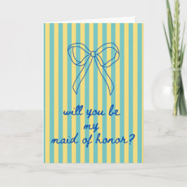 Blue Cursive + Aqua & Yellow Maid of Honor Karte