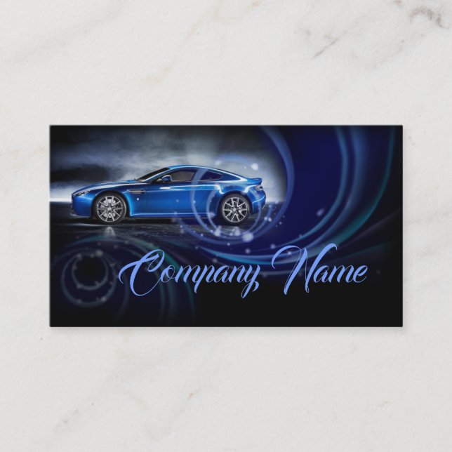 Blue Curves Automotive Business Card Visitenkarte (Vorderseite)