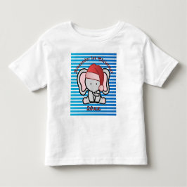 Blue Custom Baby Boy Name First Christmas 2022 Kleinkind T-shirt
