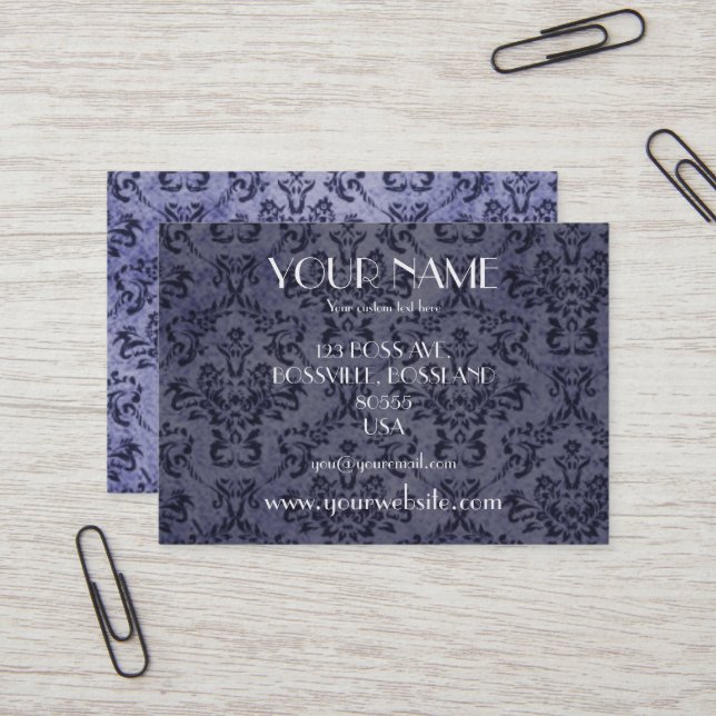 Blue Custom Business Card Visitenkarte (Vorderseite/Rückseite Beispiel)