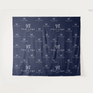 Blue Custom Business Logo Backshow Wandteppich