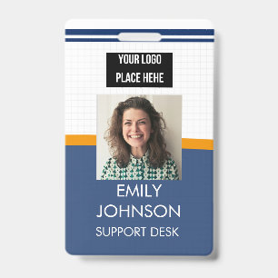 Blue Custom Business Logo Employee Foto Abzeichen Ausweis