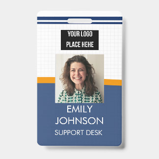 Blue Custom Business Logo Employee Foto Abzeichen Ausweis