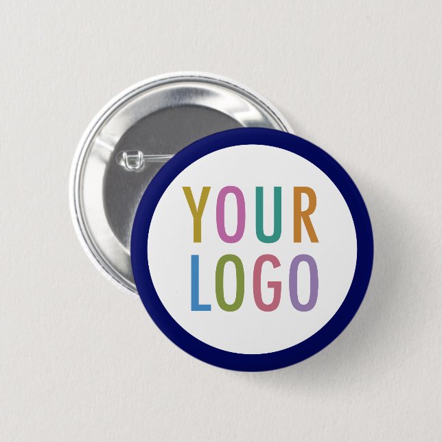 Blue Custom Button Back Button mit Logo No Minimum (Vorne & Hinten)