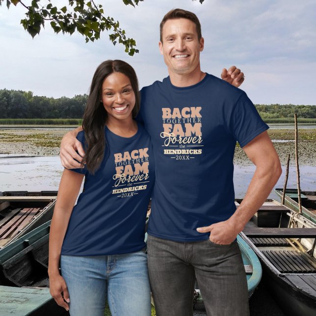 Blue Custom Family Wiedersehen mit Anführungszeich T-Shirt (Family Reunion T-Shirt Favor)
