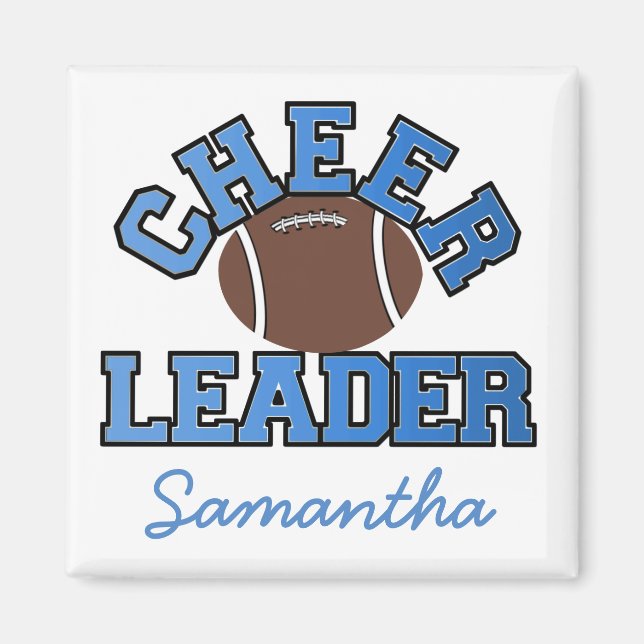 Blue Custom Football Cheerleader Magnet (Vorne)