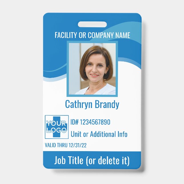 Blue Custom Hospital Employee Security, Logo Ausweis (Vorderseite)