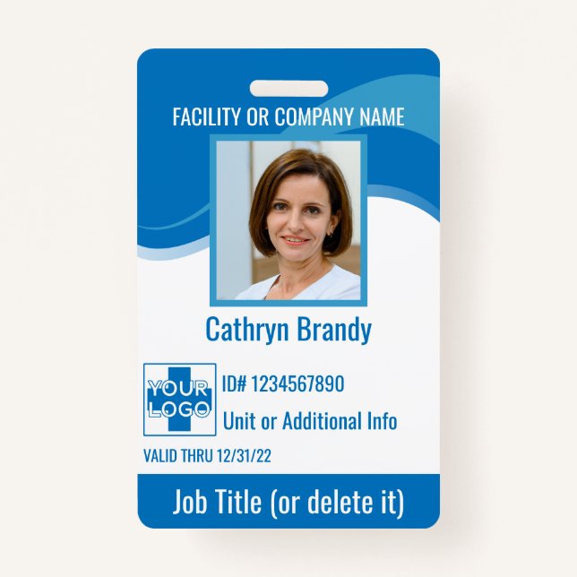 Blue Custom Hospital Employee Security, Logo Ausweis (Vorderseite)