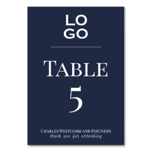 Blue Custom Logo Business oder Corporate Event Tischnummer