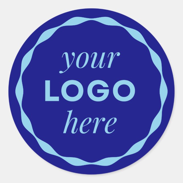 Blue Custom Minimalistisch Logo Circle Aufkleber (Vorderseite)