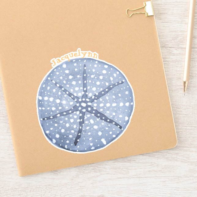 Blue Custom Sand Dollar Sticker oder Label (Notizbuch)