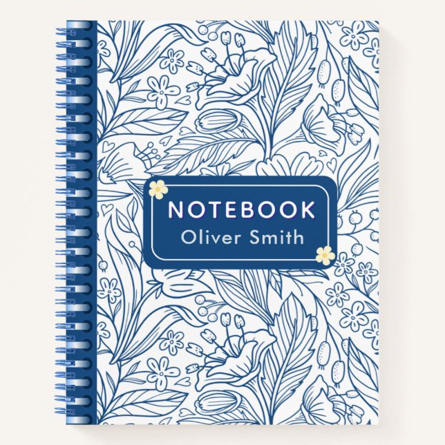 Blue Custom Spiral Notebook mit Namen Notizbuch (Vorderseite)