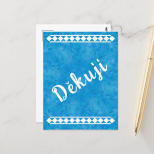 Blue Czech Vielen Dank Postcard Postkarte
