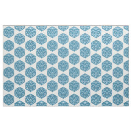 Blue D20 Dice Fabric Stoff