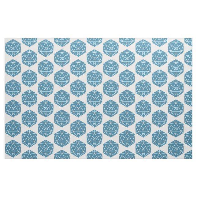 Blue D20 Dice Fabric Stoff (Yard (91,4 cm))
