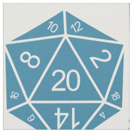 Blue D20 Dice Fabric Stoff