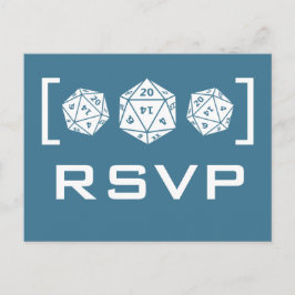 Blue D20 Dice Gamer UAWG Postcard Einladungspostkarte