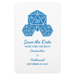 Blue D20 Dice Speichern Sie das Datumsfenster Magnet