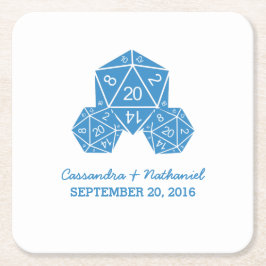 Blue D20 Dice Wedding Paper Untersetzer