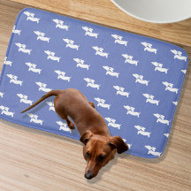 Blue Dackel Bath Mat