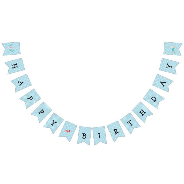 Blue Dackel Bunting Party Banner (Alle)
