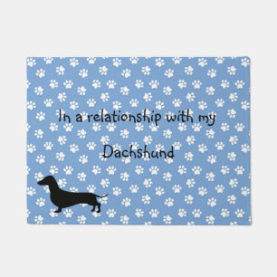Blue Dackel Paw Print Doormat Fußmatte