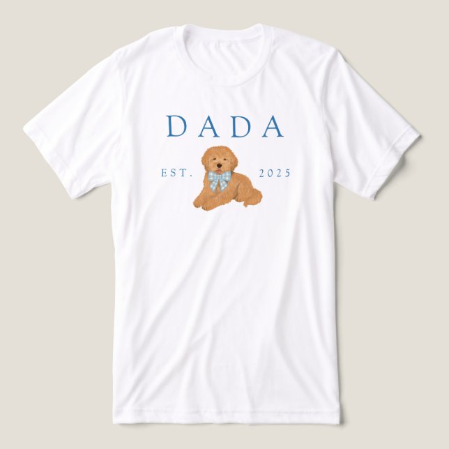 Blue Dada Golden Doodle Puppy Birthday Tri-Blend Shirt (Design Vorderseite)