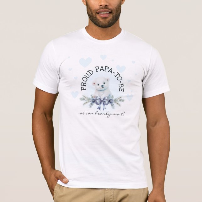 Blue Daddy to be Pregnancy Gender Reveal Foto T-Shirt (Vorderseite)
