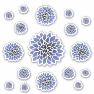 Blue Dahlia Blume Sticker Set