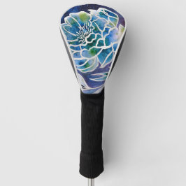 Blue Dahlia Navy Aquamarin Celestial Floral Waterc Golf Headcover