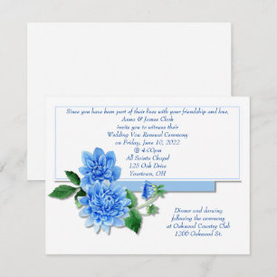 Blue Dahlia Vow Renewal Einladung