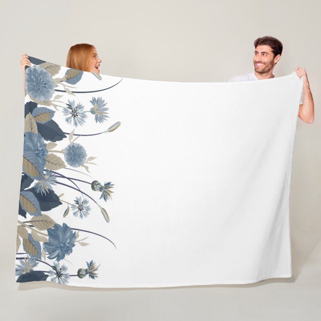 Blue Dahlias Cornflower Fleecedecke (Beispiel)