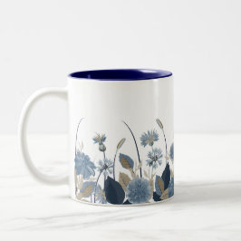 Blue Dahlias Cornflower Zweifarbige Tasse