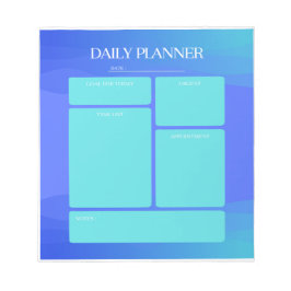 Blue Daily Planner Notepad Notizblock