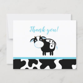 Blue Dairy Cow Baby Shower Danke für Ihre Anmerkun